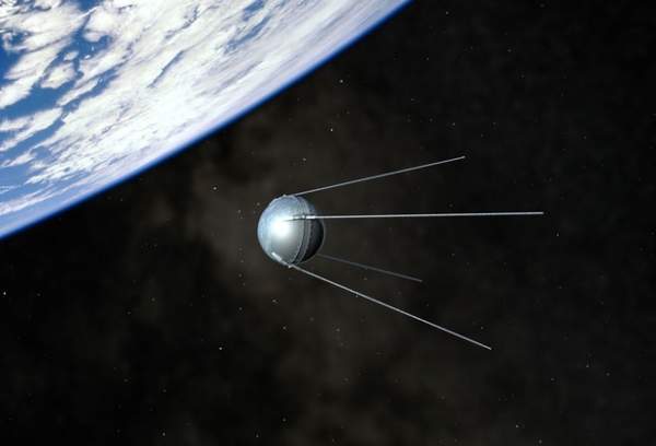 Hình ảnh vệ tinh Sputnik của Nga được phóng lên vũ trụ vào năm 1957. (Ảnh: brandism.vn)