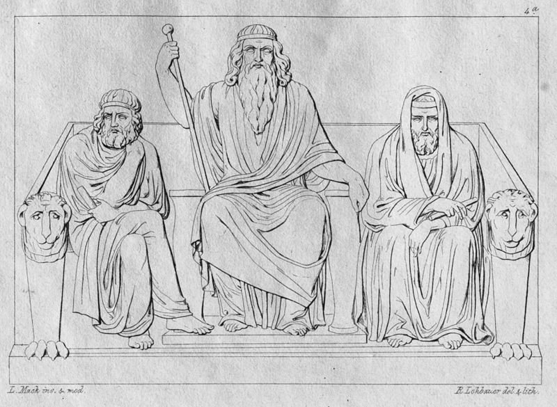 Ba vị thẩm phán: Minos, Rhadamanthus và Aeacus. (Ảnh: Wikipedia)