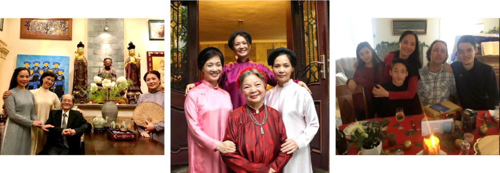 Nghệ sĩ múa Lê Vi bên gia đình (Ảnh: Lê Vi)